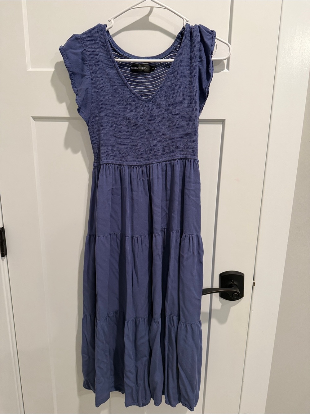 Maeve Periwinkle Smocked Tiered Maxi Dress